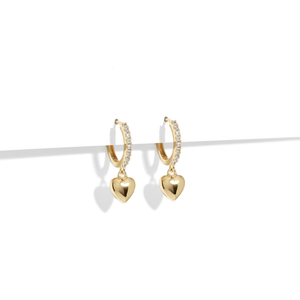 TWINKLE HEART GOLD HUGGIES - ARETES - Malandra Jewelry - ZWA90-QX01357