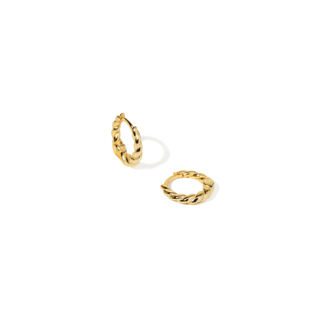 TWIST GOLDEN MILANO HUGGIES - ARETES - Malandra Jewelry - EAWA129-AAE718-2