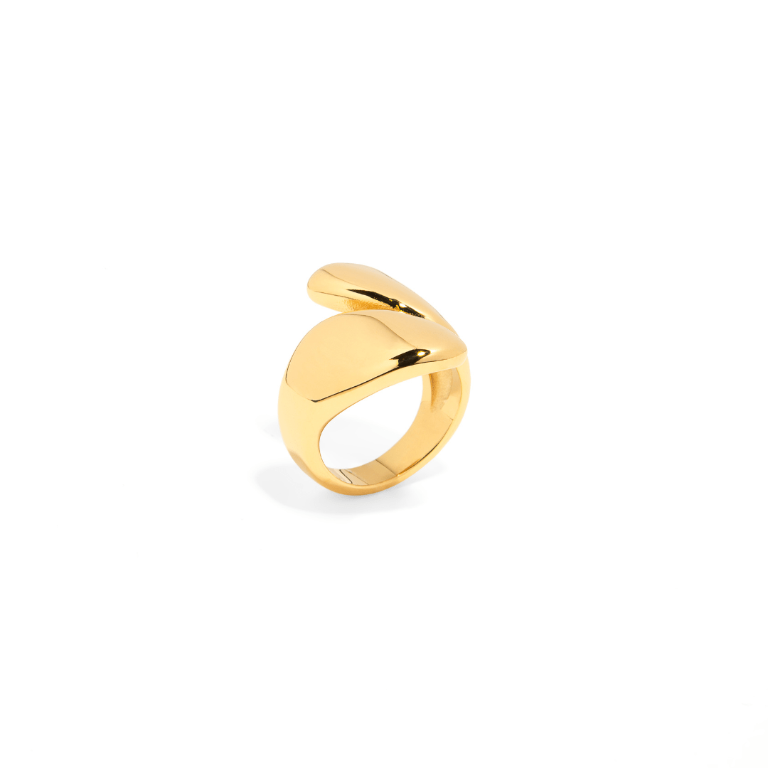 TWO DROP GOLDEN RING - ANILLOS - Malandra Jewelry - AR1423 - C52626