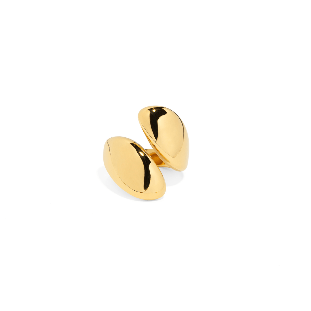 TWO DROP GOLDEN RING - ANILLOS - Malandra Jewelry - AR1423 - C52626