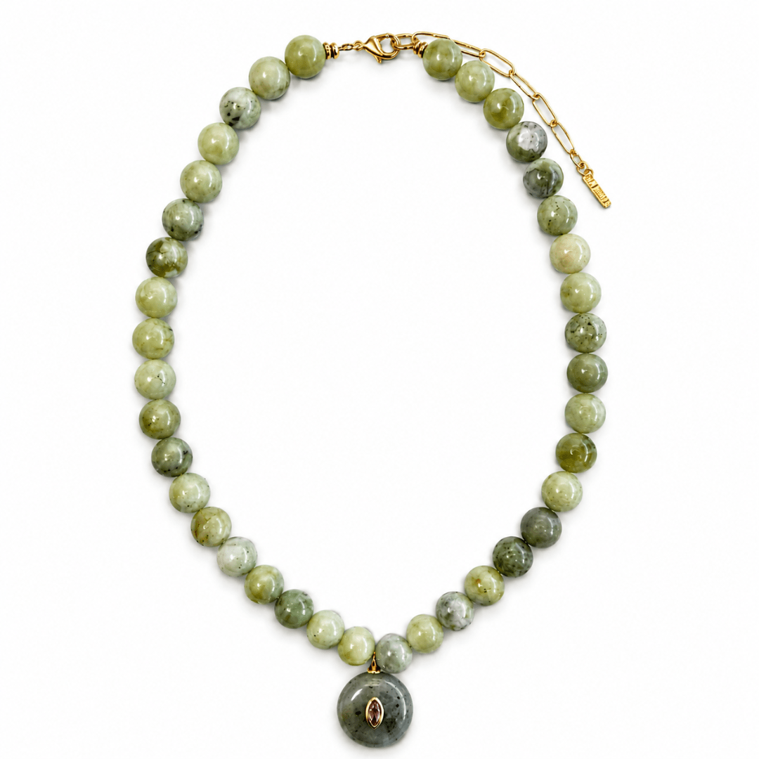 Verdant Jade Gaia Necklace - COLLARES - Malandra Jewelry - TC2621
