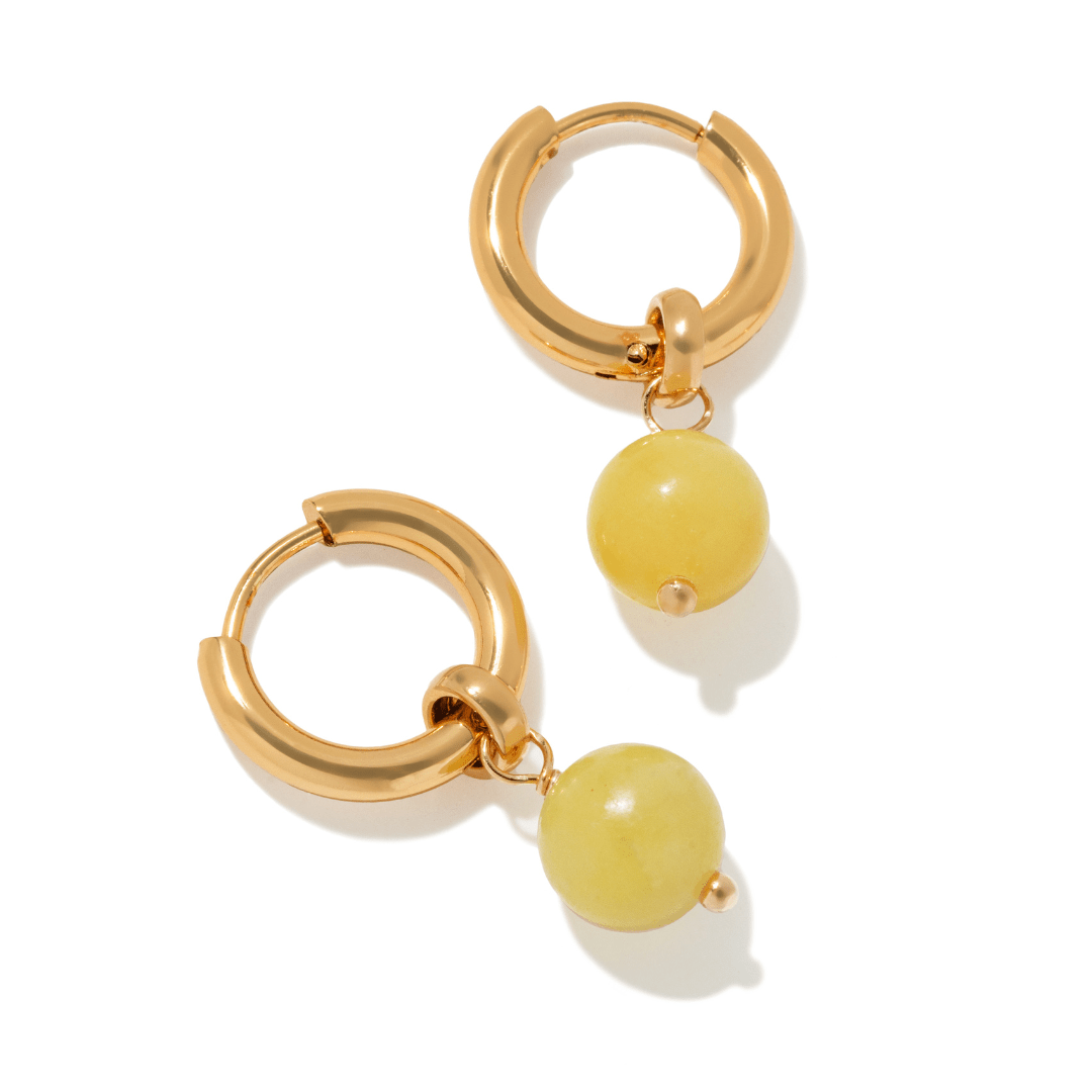 VIBRANT SAGE JADE HOOPS - ARETES - Malandra Jewelry - TA2485