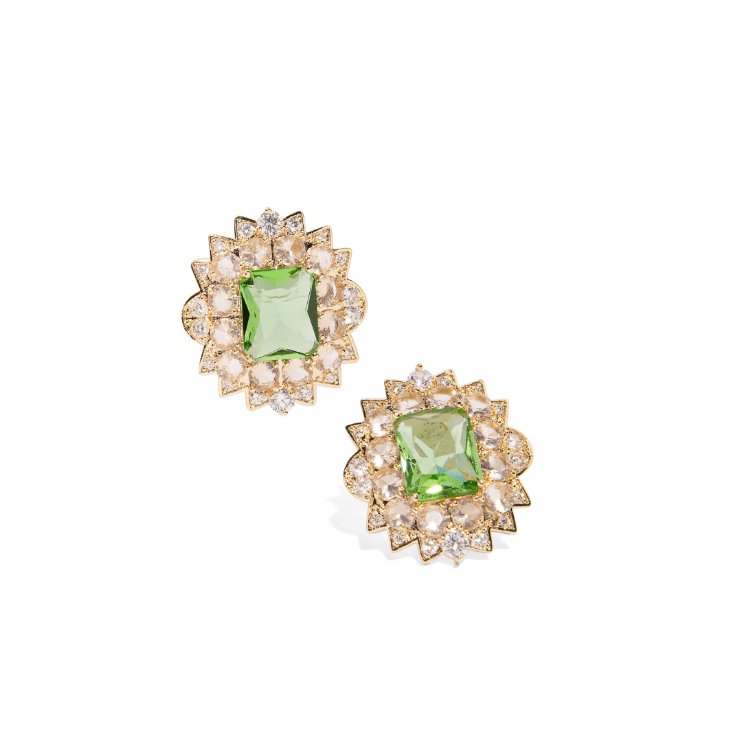 VINTAGE BLOOM CRYSTAL EARRINGS - ARETES - Malandra Jewelry - ZSA11 - A23164Y