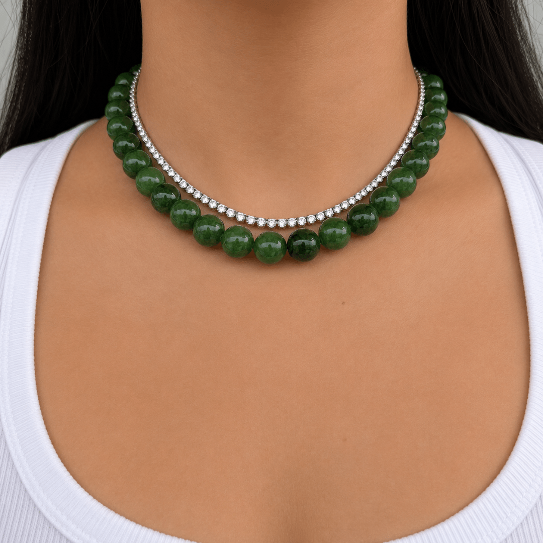 VIRIDIAN JADE TERRA NECKLACE - COLLARES - Malandra Jewelry - TC2514