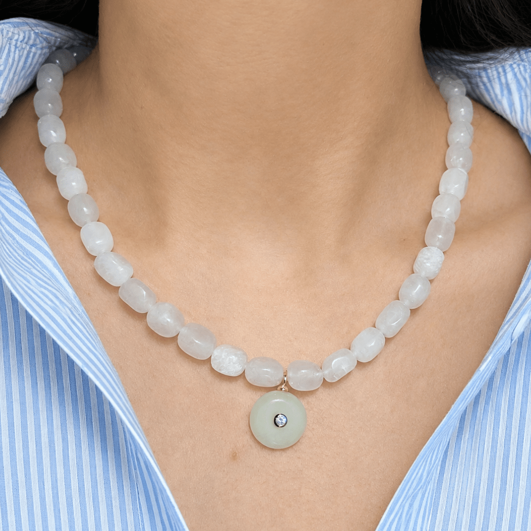 White Agate Gaia Necklace - COLLARES - Malandra Jewelry - TC2563