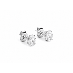 WHITE GOLD EMERALD CUT STUDS 1CT - ARETES - Malandra Jewelry - BM500.27