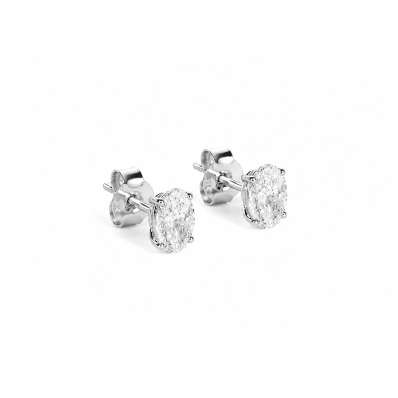 WHITE GOLD EMERALD CUT STUDS 1CT - ARETES - Malandra Jewelry - BM500.27