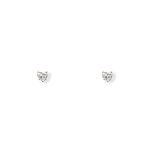 WHITE GOLD HEART STUDS 0.5CT - ARETES - Malandra Jewelry - BM500.11