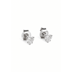 WHITE GOLD HEART STUDS 0.5CT - ARETES - Malandra Jewelry - BM500.11