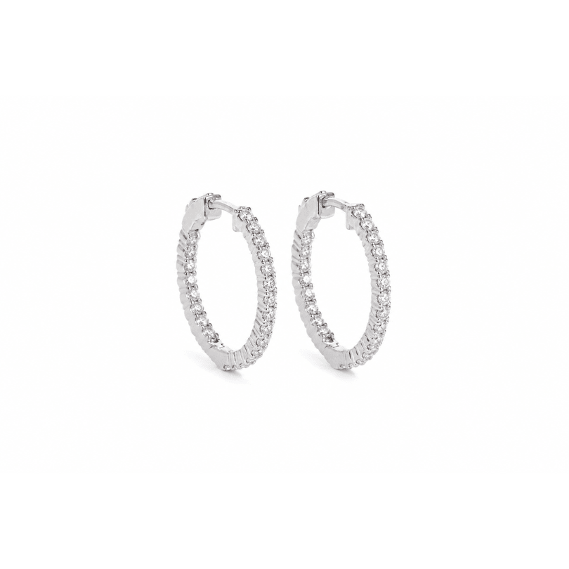 WHITE GOLD IN OUT HOOPS 2CT - ARETES - Malandra Jewelry - BM500.25