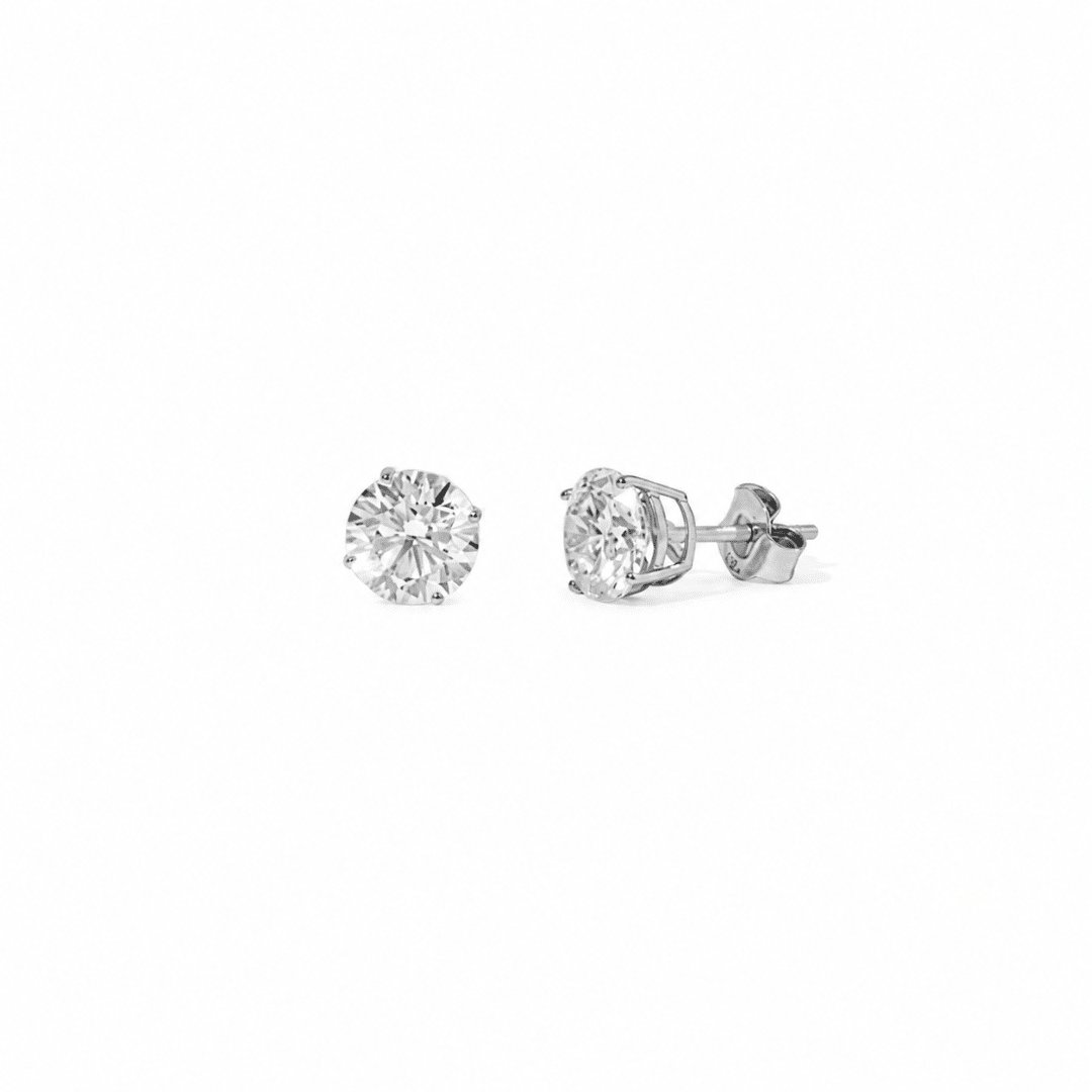 WHITE GOLD ROUND STUDS 1.50CT - ARETES - Malandra Jewelry - BM500.28