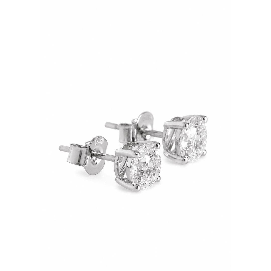 WHITE GOLD ROUND STUDS 1.50CT - ARETES - Malandra Jewelry - BM500.28