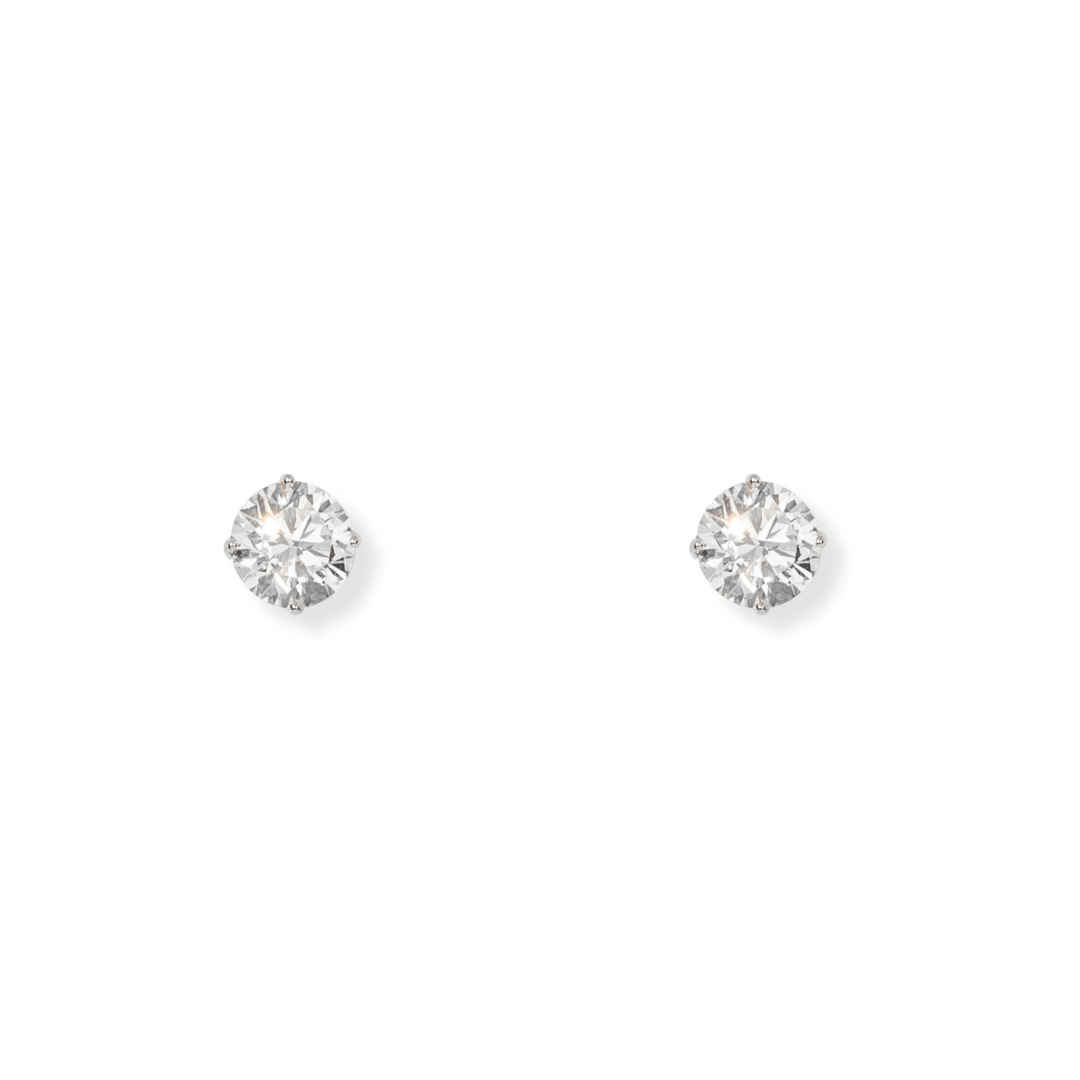 WHITE GOLD ROUND STUDS 2.0CT - ARETES - Malandra Jewelry - BM500.22