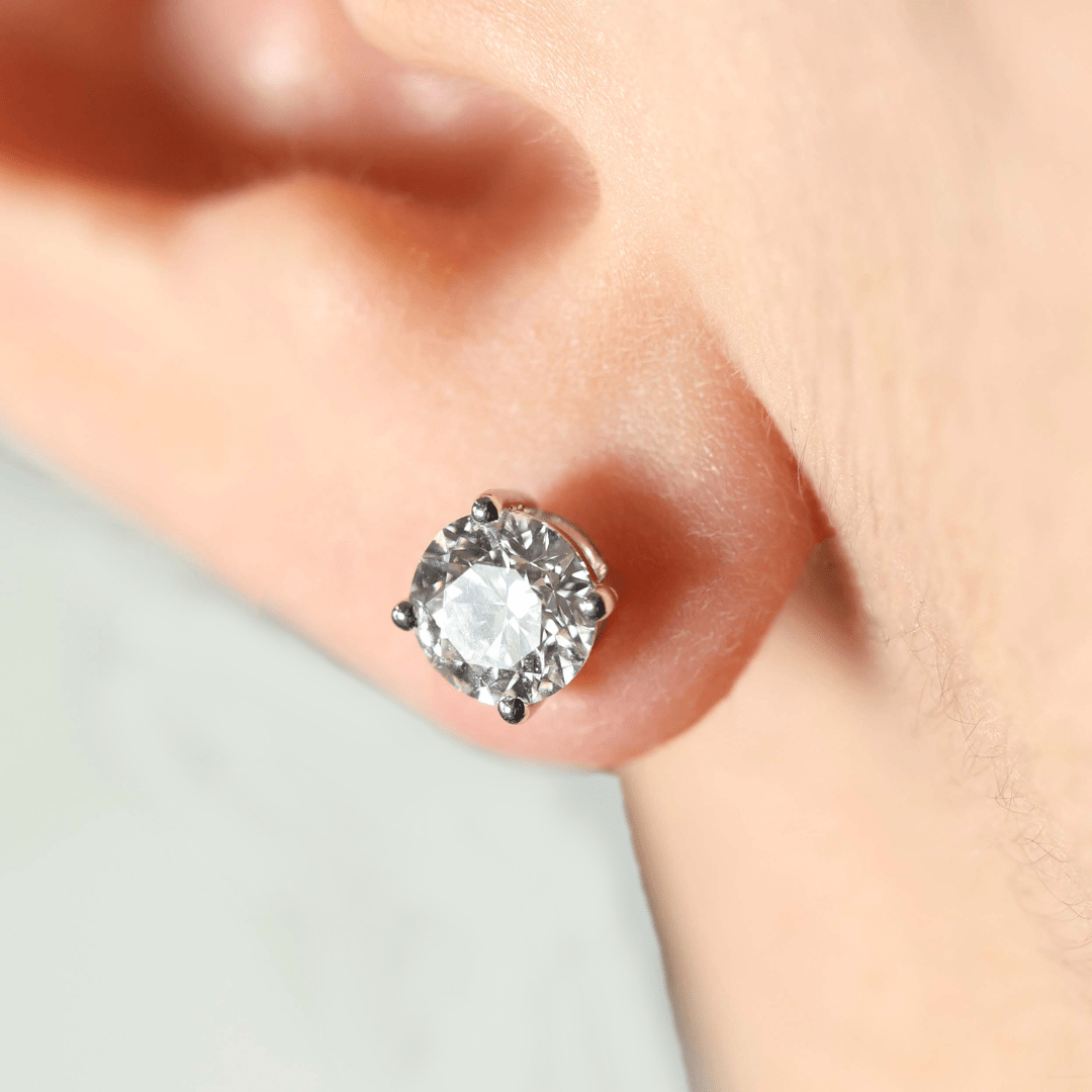 WHITE GOLD ROUND STUDS 2.0CT - ARETES - Malandra Jewelry - BM500.22