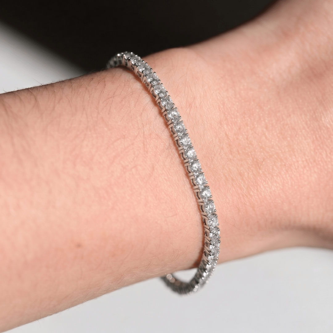 WHITE GOLD TENNIS BRACELET 5CT - PULSERAS - Malandra Jewelry - BM500.4