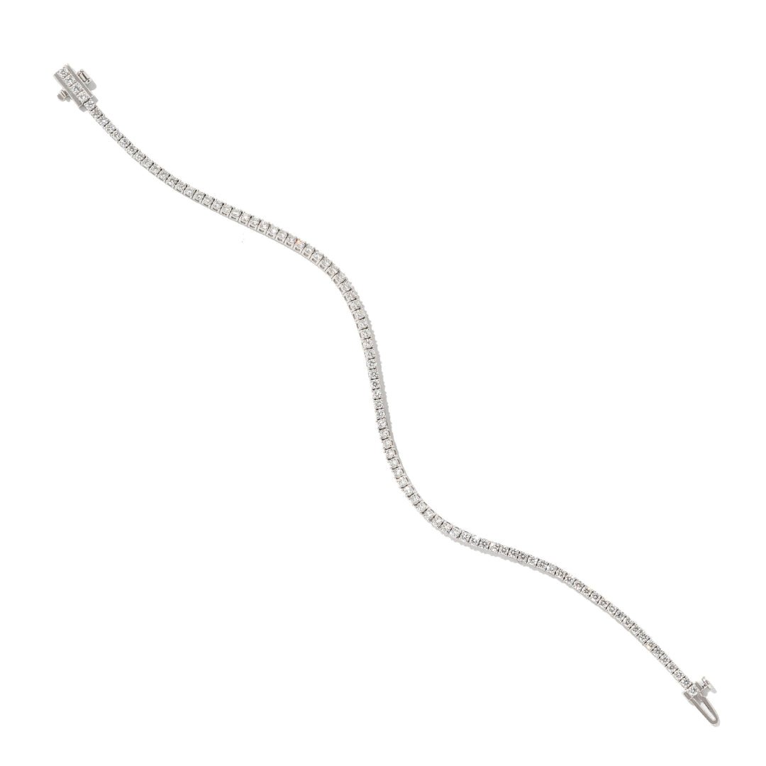 WHITE GOLD TENNIS BRACELET 5CT - PULSERAS - Malandra Jewelry - BM500.4