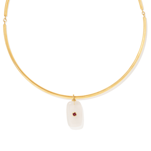 White Xiu Jade Gaia Choker - COLLARES - Malandra Jewelry - TC2601