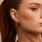 WINE LUXE HOOP EARRINGS - ARETES - Malandra Jewelry - EUWA290-JDE0108018-BR