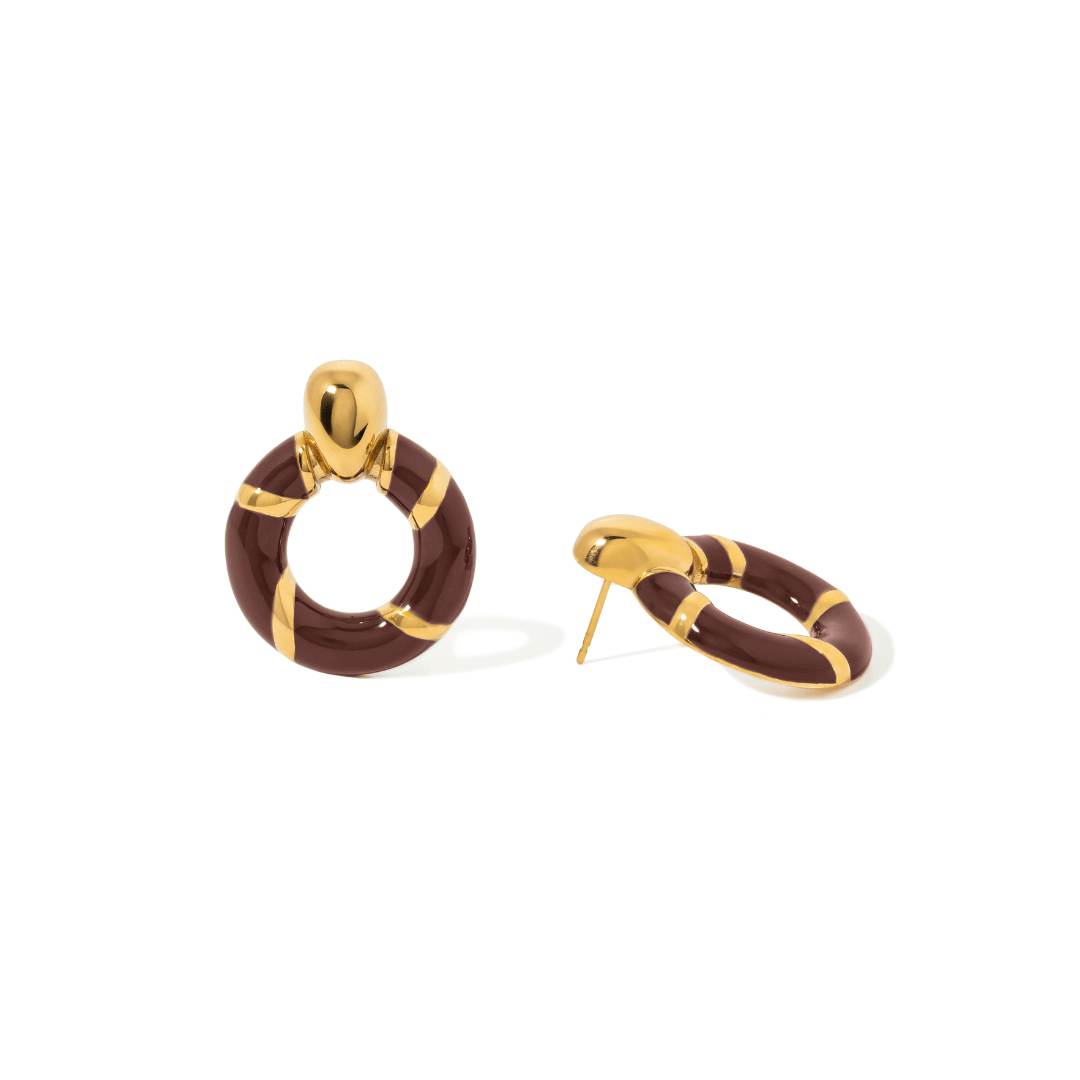 WINE LUXE HOOP EARRINGS - ARETES - Malandra Jewelry - EUWA290-JDE0108018-BR