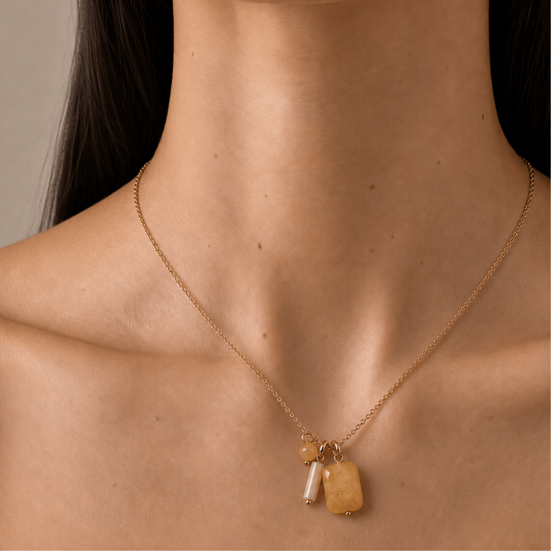Yellow Agate Glow Charm - DIJES - Malandra Jewelry - TD2585