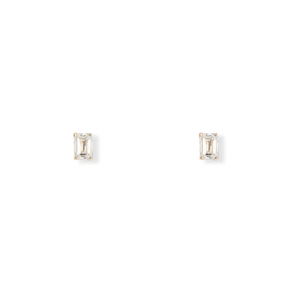 YELLOW GOLD EMERALD CUT STUDS 1CT - ARETES - Malandra Jewelry - BM500.26