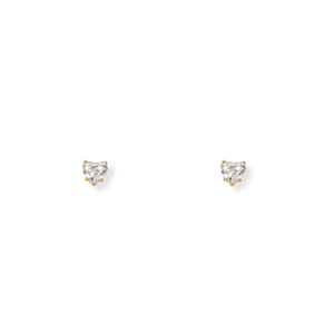 YELLOW GOLD HEART STUDS 0.5CT - ARETES - Malandra Jewelry - BM500.12