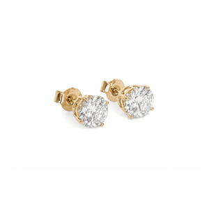 YELLOW GOLD ROUND STUDS 3.0CT - ARETES - Malandra Jewelry - BM500.23