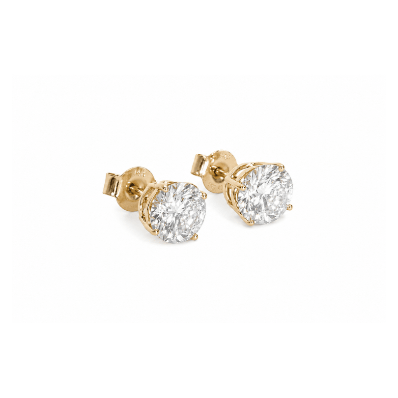 YELLOW GOLD ROUND STUDS 3.0CT - ARETES - Malandra Jewelry - BM500.23