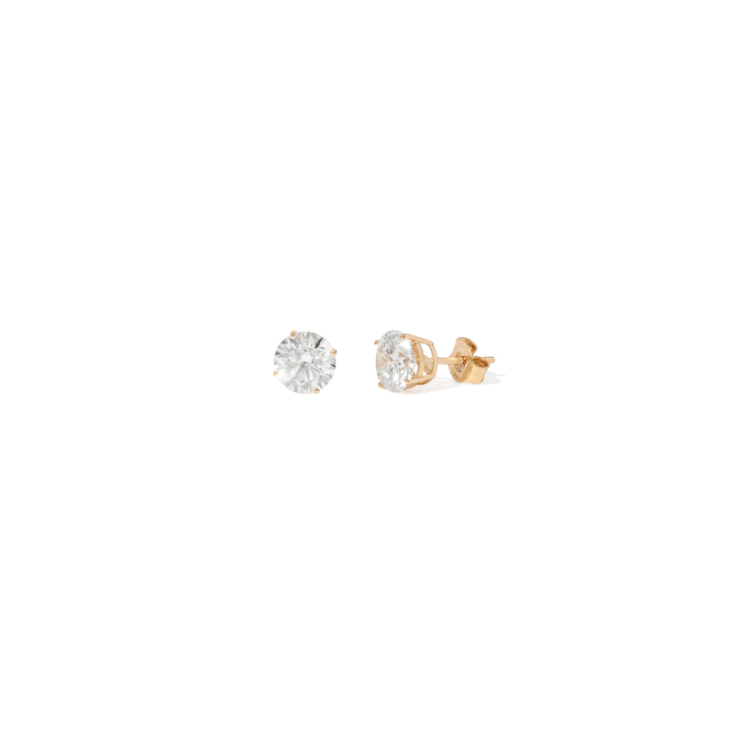 YELLOW GOLD ROUND STUDS 3.0CT - ARETES - Malandra Jewelry - BM500.23