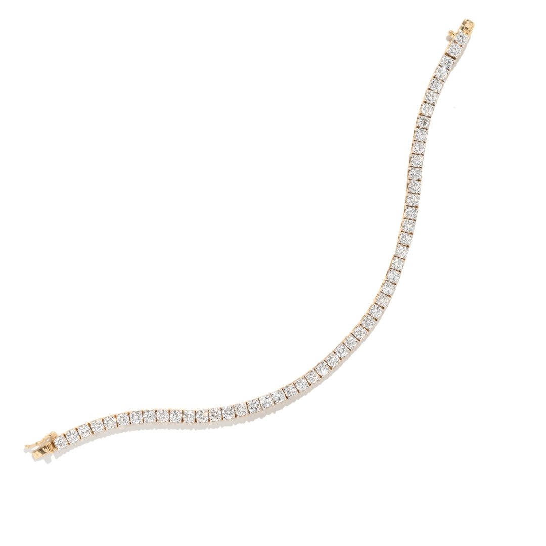 YELLOW GOLD TENNIS BRACELET 5CT - PULSERAS - Malandra Jewelry - BM500.5