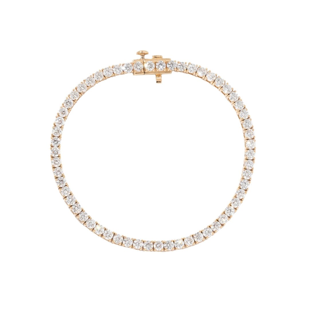 YELLOW GOLD TENNIS BRACELET 5CT - PULSERAS - Malandra Jewelry - BM500.6