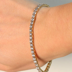 YELLOW GOLD TENNIS BRACELET 7CT - PULSERAS - Malandra Jewelry - BM500