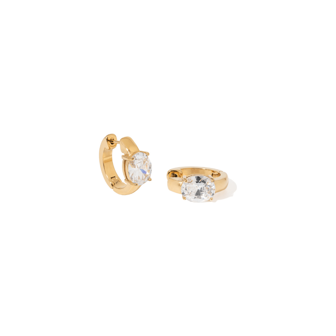 ZIRCONIA DROP HOOPS - ARETES - Malandra Jewelry - EUWA396-JDE0108026-4