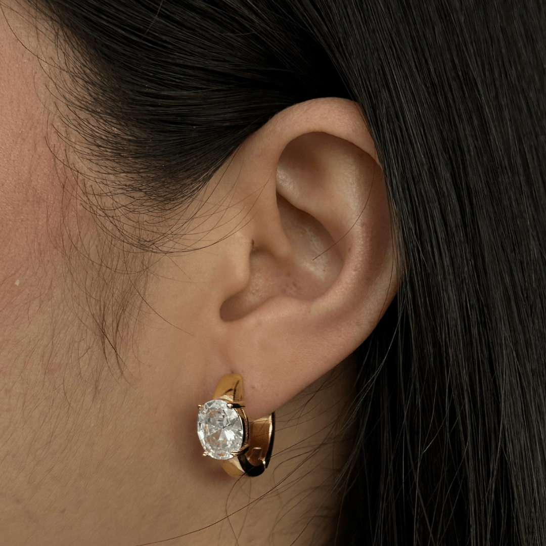 ZIRCONIA DROP HOOPS - ARETES - Malandra Jewelry - EUWA396-JDE0108026-4