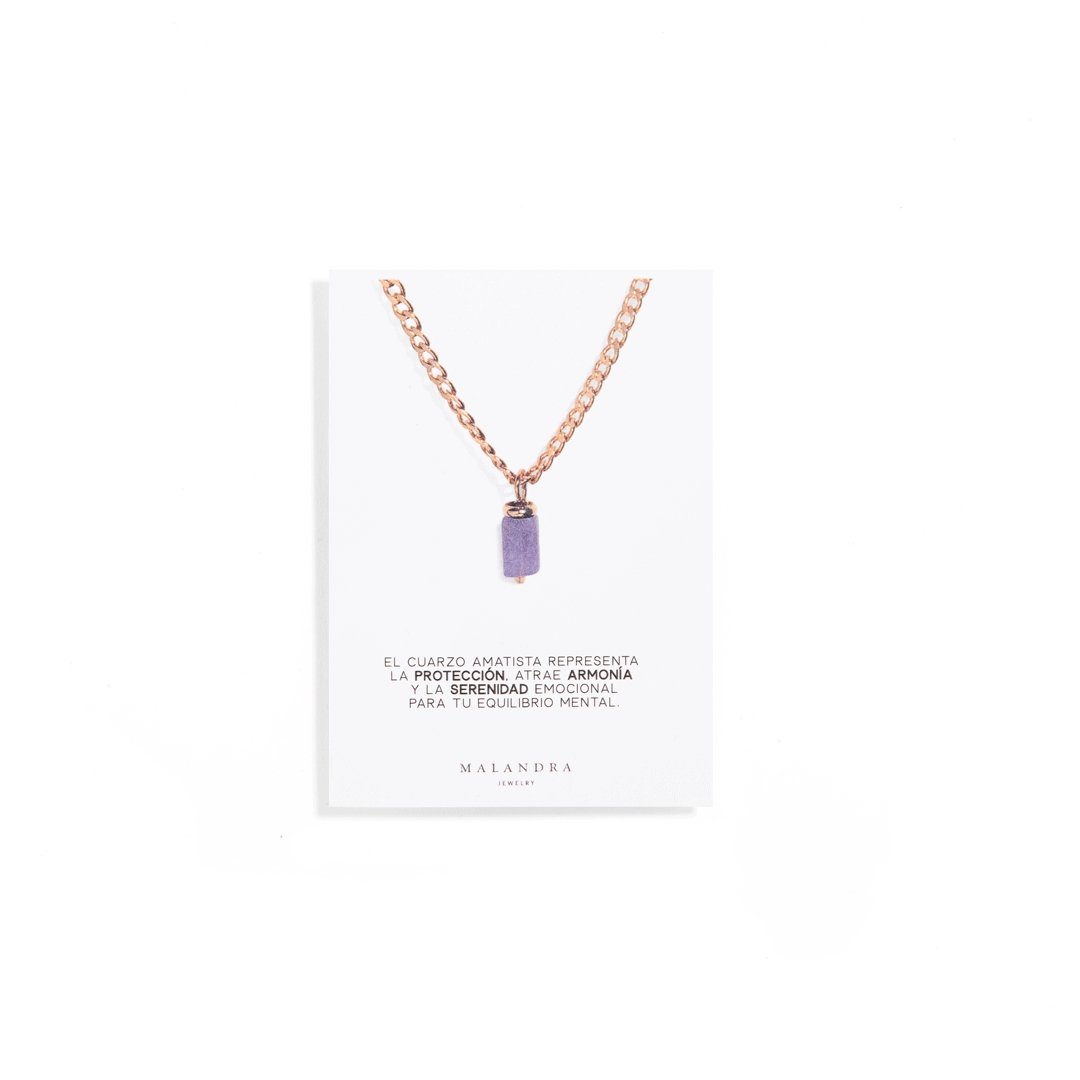 AMETHYST AURA NECKLACE - COLLARES - Malandra Jewelry - TC1185