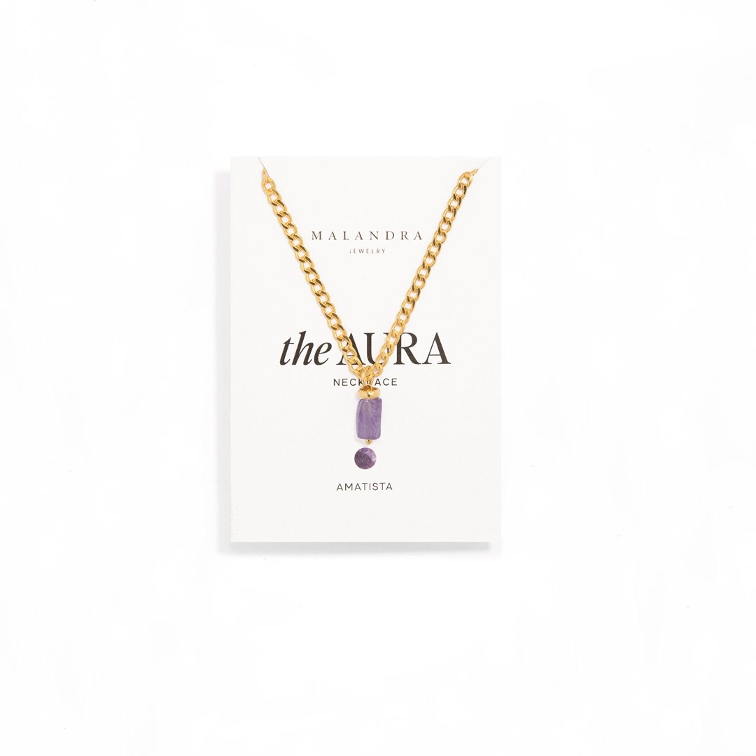 AMETHYST AURA NECKLACE - COLLARES - Malandra Jewelry - TC1185