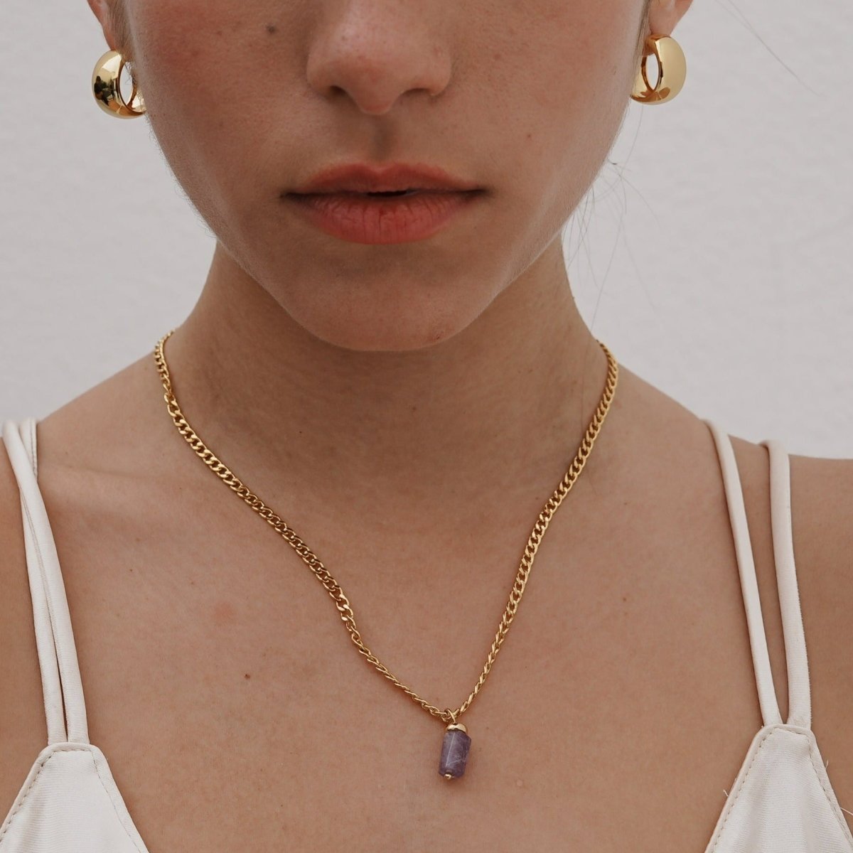 AMETHYST AURA NECKLACE - COLLARES - Malandra Jewelry - TC1185