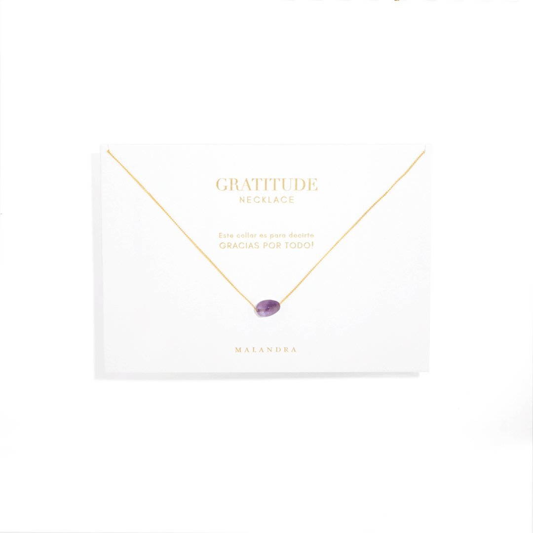 AMETHYST QUARTZ GRATITUDE NECKLACE - COLLARES - Malandra Jewelry - TC884