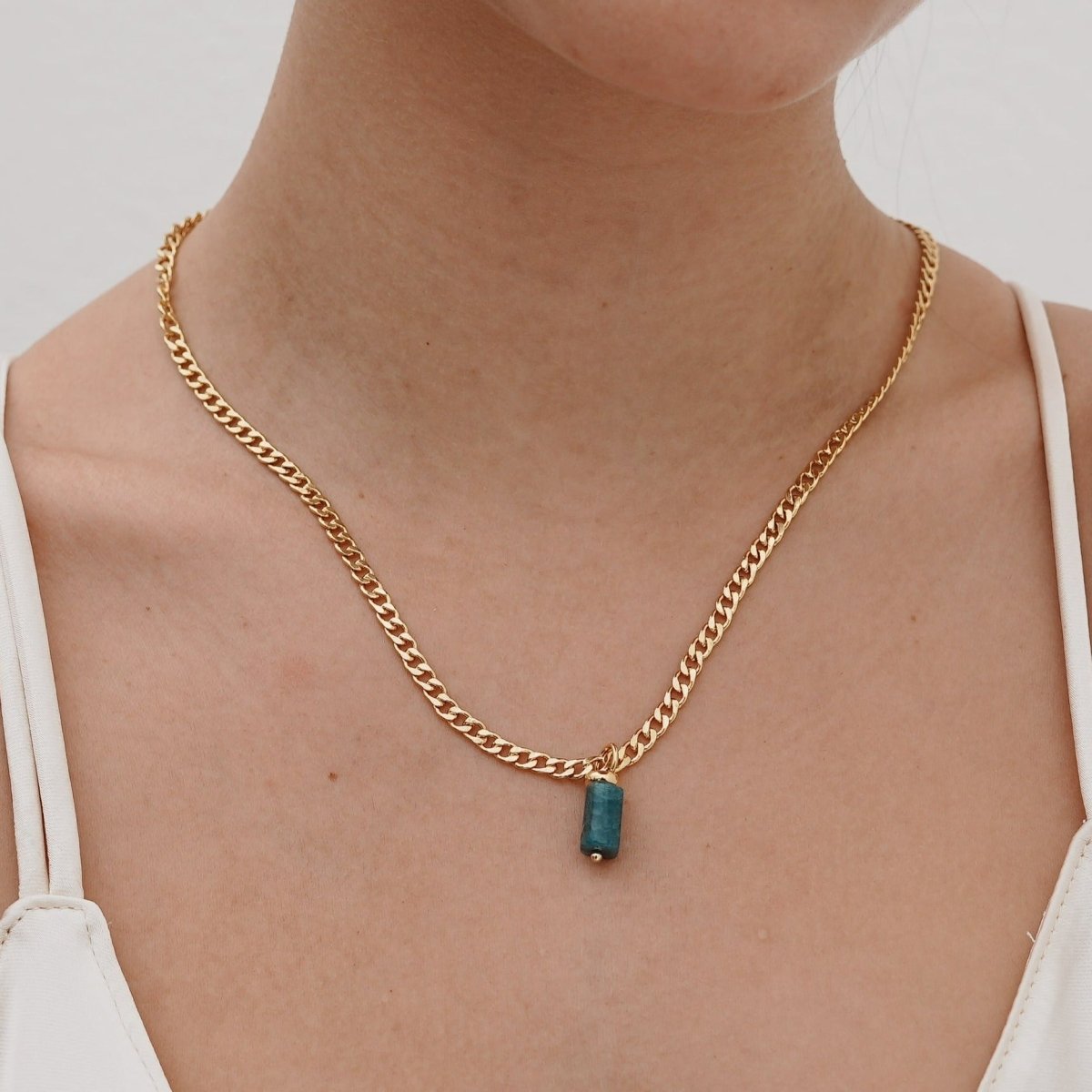 APATITE AURA NECKLACE - COLLARES - Malandra Jewelry - TC1177