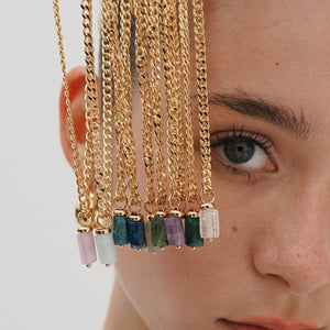 AQUAMARINE AURA NECKLACE - COLLARES - Malandra Jewelry - TC1183