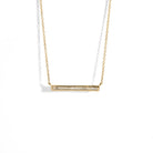 BAGUETE BAR GOLD & DIAMOND NECKLACE - COLLARES - Malandra Jewelry - SNC3