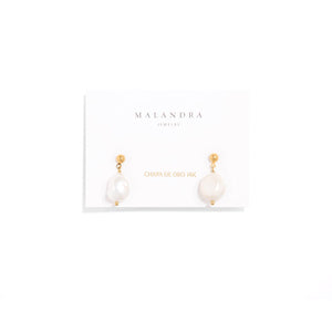 BAROQUE PEARL DROP EARRINGS - ARETES - Malandra Jewelry - TA1365