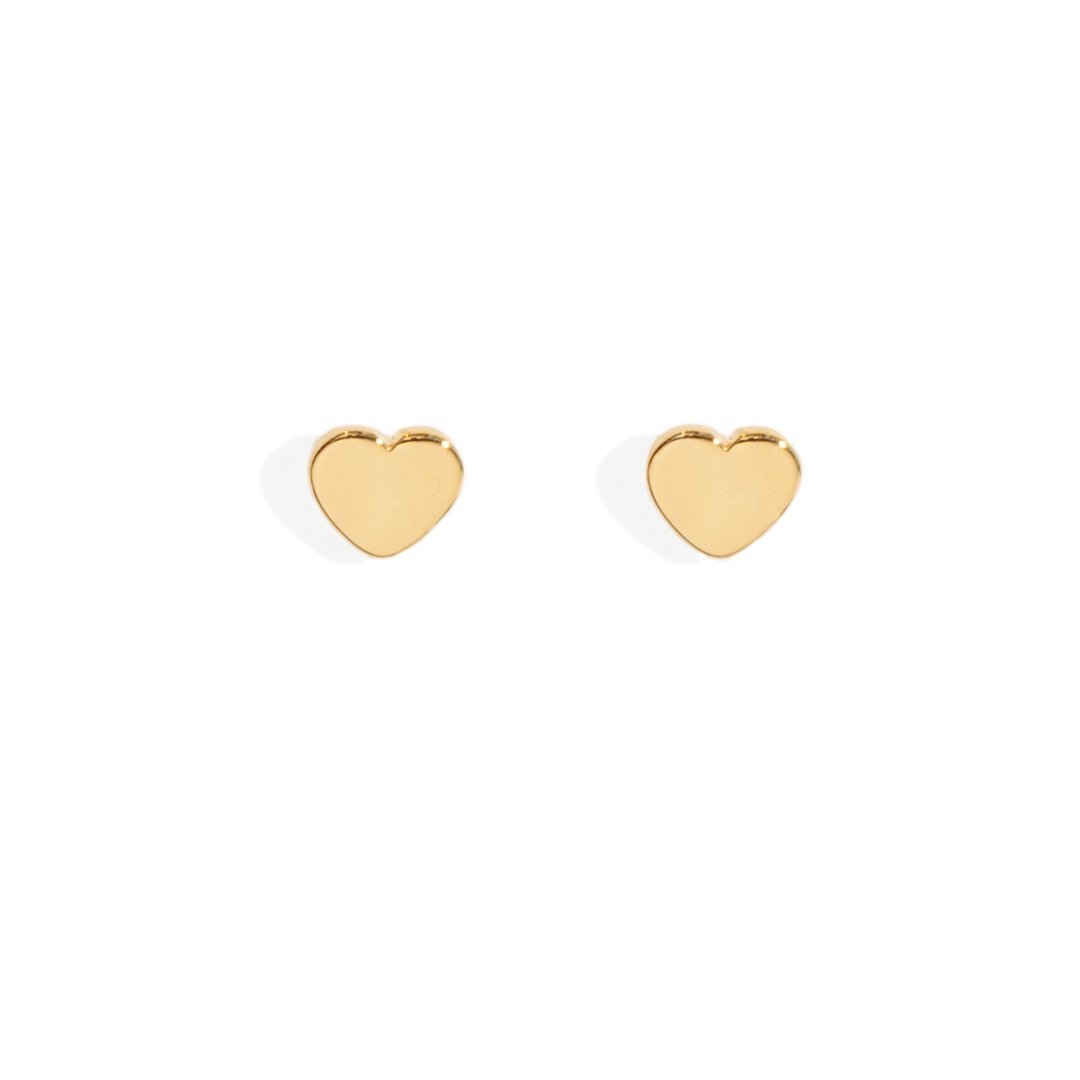 BASIC HEART STUDS - ARETES - Malandra Jewelry - VCA159