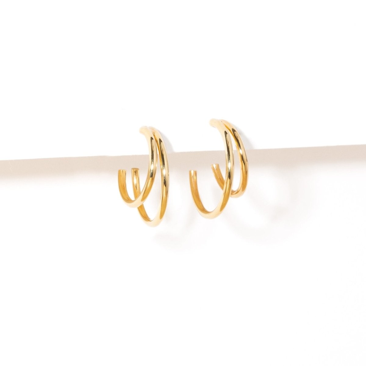 CASCADE GOLDEN HOOPS - ARETES - Malandra Jewelry - VCA148-3120