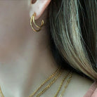 CASCADE GOLDEN HOOPS - ARETES - Malandra Jewelry - VCA148-3120