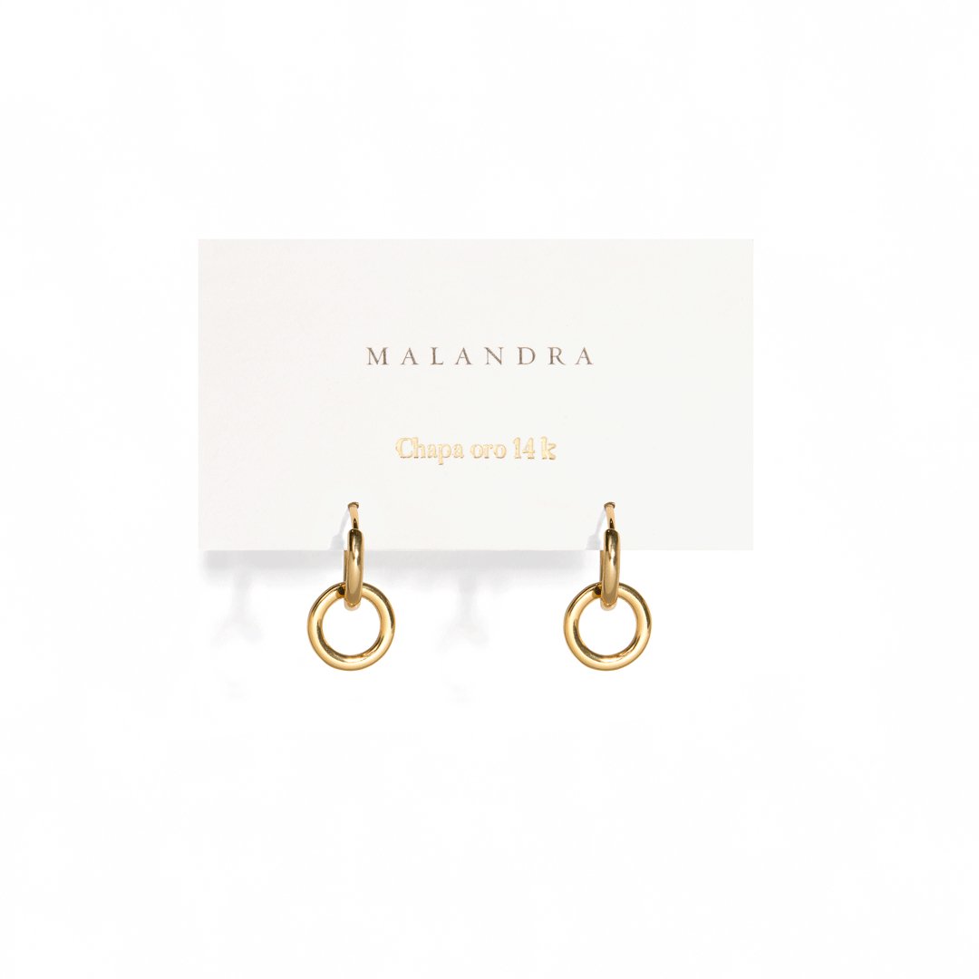 CIRCLES GOLDEN HUGGIES - ARETES - Malandra Jewelry - TA1109