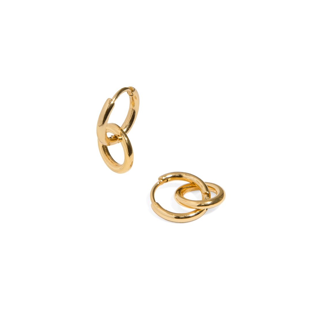 CIRCLES GOLDEN HUGGIES - ARETES - Malandra Jewelry - TA1109
