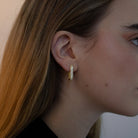 CLIP LINK PAVE EARRINGS - ARETES - Malandra Jewelry - ICA439