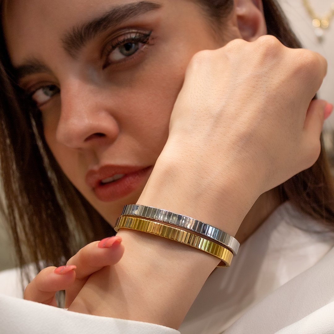 COLLINS SILVER BANGLE - BRAZALETES - Malandra Jewelry - EP6591.P