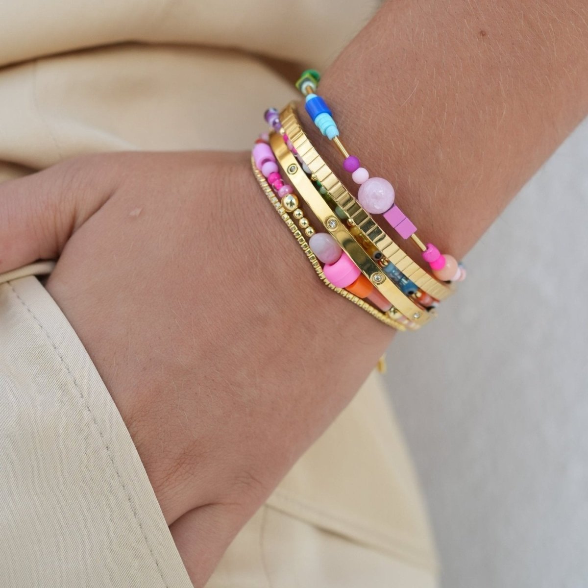 COLLINS SQUARED GOLDEN BRACELET - BRAZALETES - Malandra Jewelry - EP6077